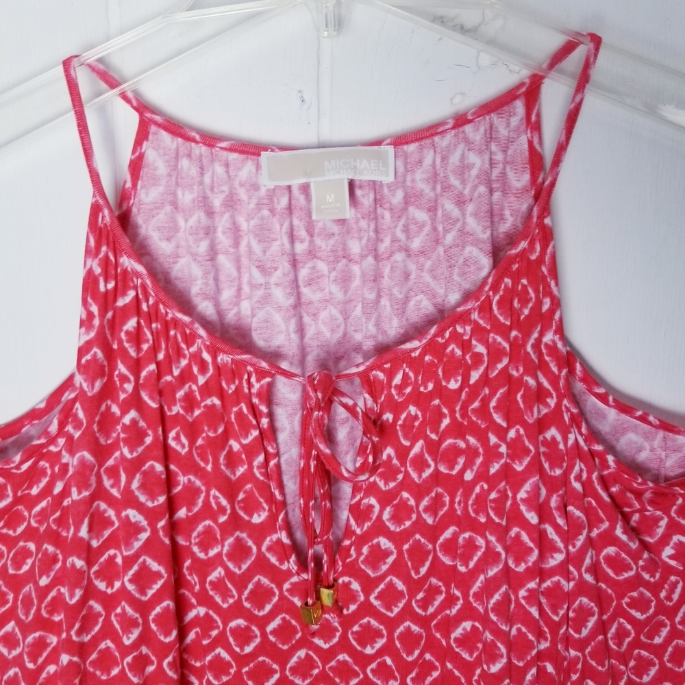 Michael Kors Cold Shoulder Top Women Size Medium Tie Front - Picture 8 of 13